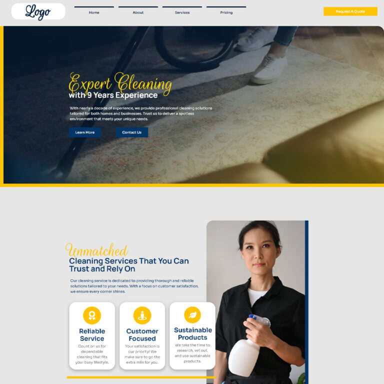 Cleaners Website Template Preview