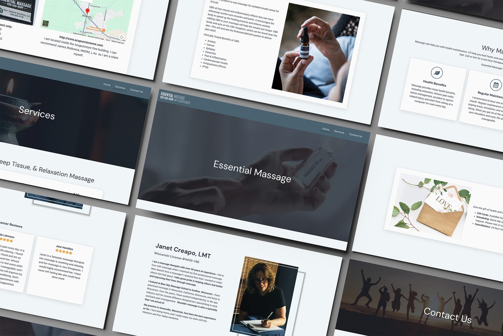 Essential Massage Custom Website Build Full Detail Portfolio