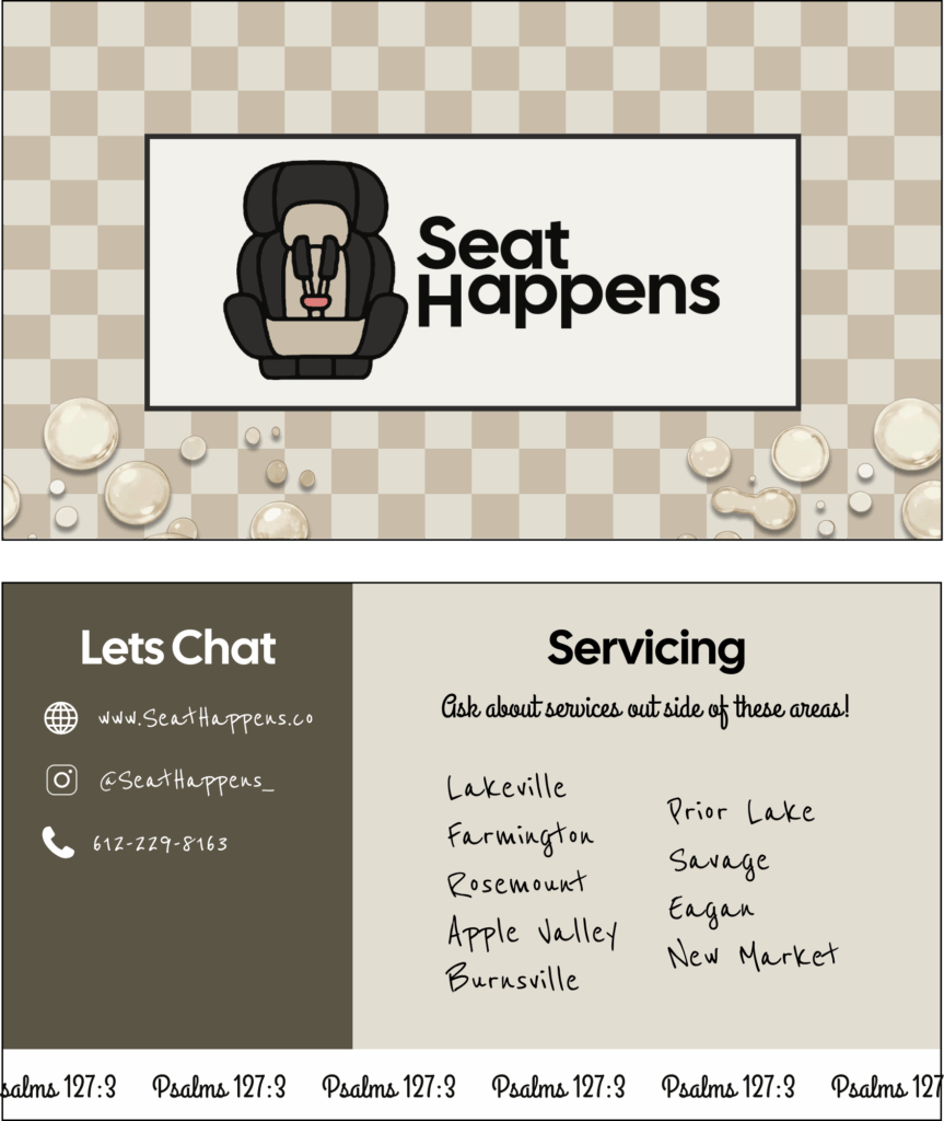 Seat Happens Power-up Business Card Design File